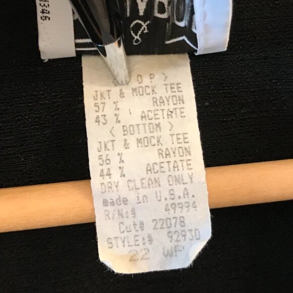 Vintage Blazer Tunic: 80s Blue & Black Jacket with Gold Trim, Plus Size 22WP - Picture 6 of 11